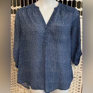Maurices Blue Chevron Patterned Blouse